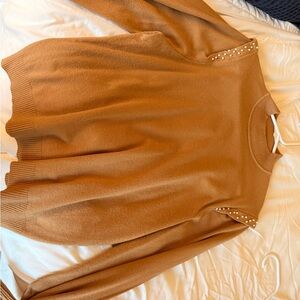Joy Joy Tan Ribbed Sweater